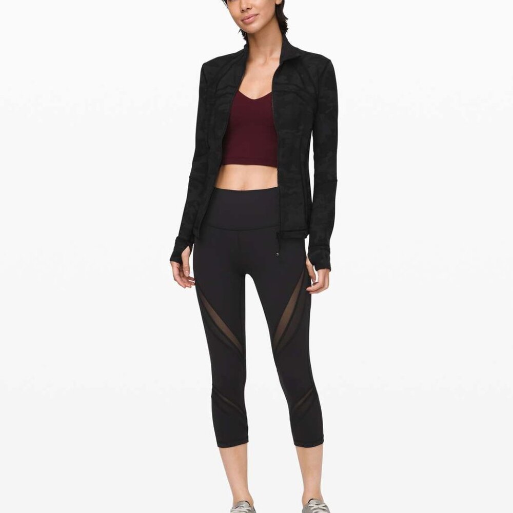 Lululemon High Rise Wunder Under Mesh Cutouts Cropped Leggings Size 6 RRP 98